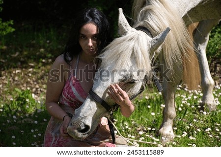 Model and horse, a beautiful Corsican duo France