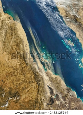 Dust storm over the Red Sea. Dust storm over the Red Sea. Elements of this image furnished by NASA.