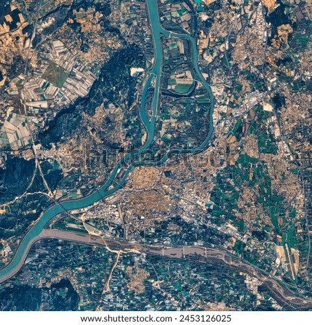 Avignon, France. Acquired December 15, 2009, this truecolor image shows Avignon, France, immediately east of the Rhne River. Walls surround. Elements of this image furnished by NASA.