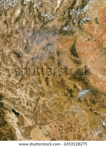 Fires and burn scars in southwestern United States. . Elements of this image furnished by NASA.