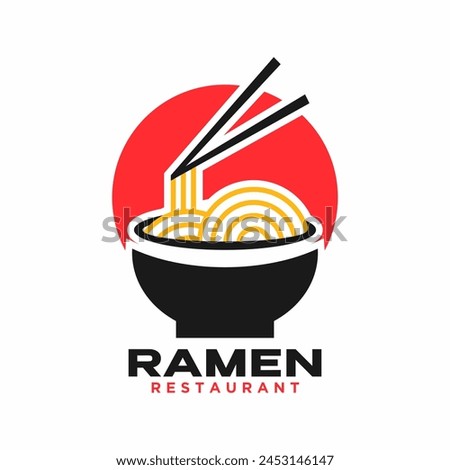 Japanese style ramen food logo design. Vector art, icons, graphic for free download.