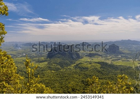 The view from Tab Kak Hang Nak viewpoint on Dragon Crest mountain in Thailand, Southeast Asia, Asia Royalty-Free Stock Photo #2453149341