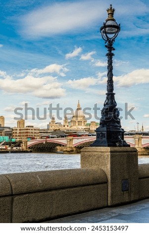 A view of the London skyline including St. Paul's Cathedral and the River Thames, London, England, United Kingdom, Europe