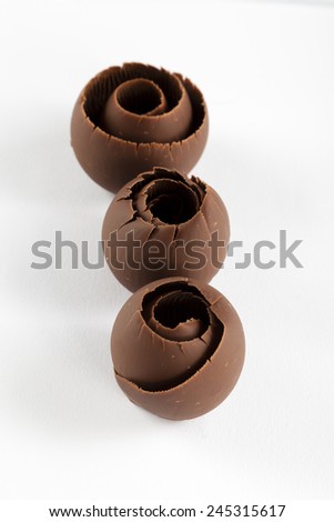 Chocolate shaped into a flower shape for garnish
