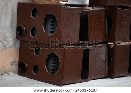 Old wooden stove close up