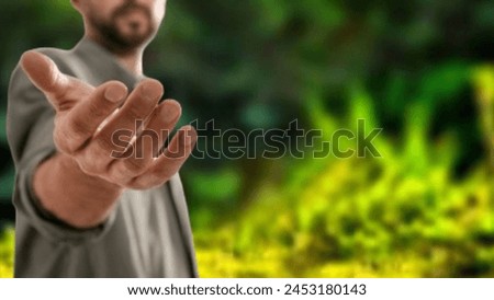 Human hand with Blurred background