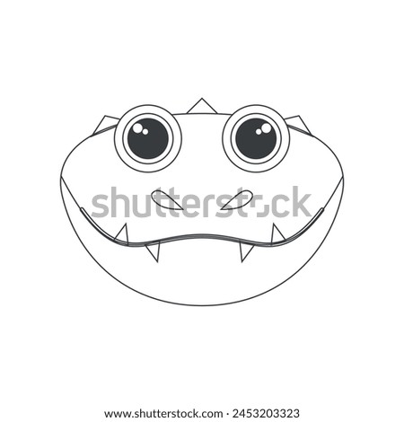 Cute snake face, dangerous serpent animal head of simple shape vector illustration