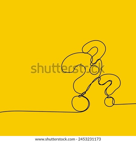 Question mark icon in sketch style. Help and quiz vector symbol. FAQ single continuous line. Editable stroke. Royalty-Free Stock Photo #2453231173