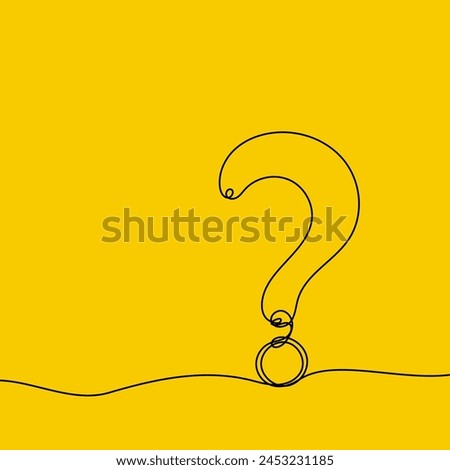 Question mark icon in sketch style. Help and quiz vector symbol. FAQ single continuous line. Editable stroke. Royalty-Free Stock Photo #2453231185