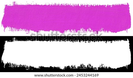 Purple stroke of paint texture isolated on white background with clipping mask (alpha channel) for quick isolation.