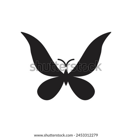 Butterfly icon silhouette design template isolated illustration