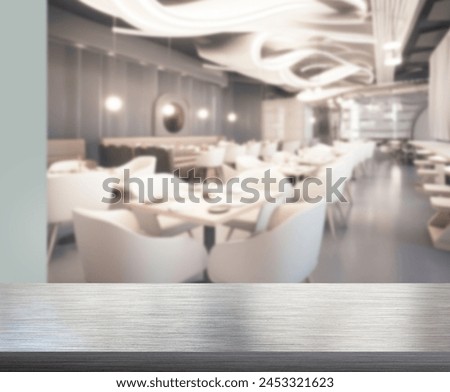 Table Top And Blur Restaurant Of Background