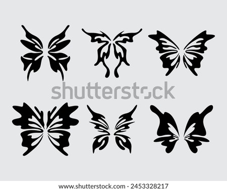 Butterfly collection clip art illustration silhouette vector t shirt design poster paper cut out sticker print art editable