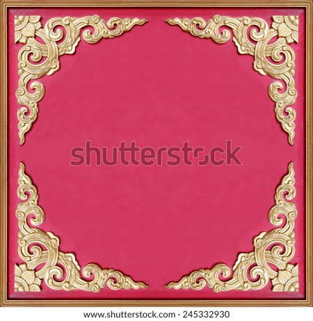 Decorative old golden picture frame 