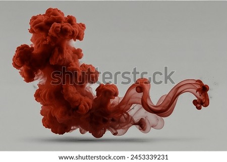 red smoke isolated on ash background cutout