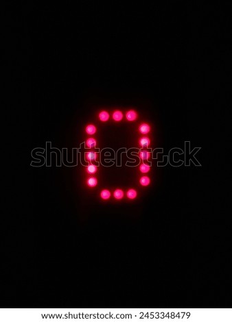 zero digit with red lights, elevator light at ground floor
