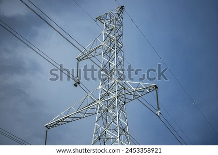 high voltage post High voltage tower sky background. High voltage tower sky background.