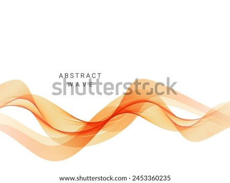 Abstract smooth flow wave line background isolated on white vector
