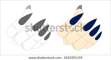 Manicure fashion. Vector illustration. Woman's hand