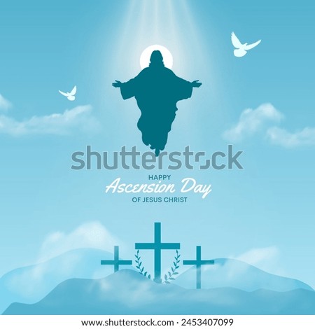 Happy Ascension Day of Jesus Christ Creative Vector Illustration. Royalty-Free Stock Photo #2453407099