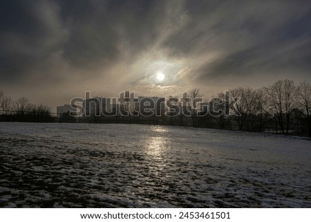 Winter in Winogrady distric Poznan Poland Royalty-Free Stock Photo #2453461501