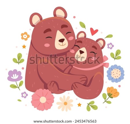 Bears hug.Two cute  bears in love.Hug Day.
