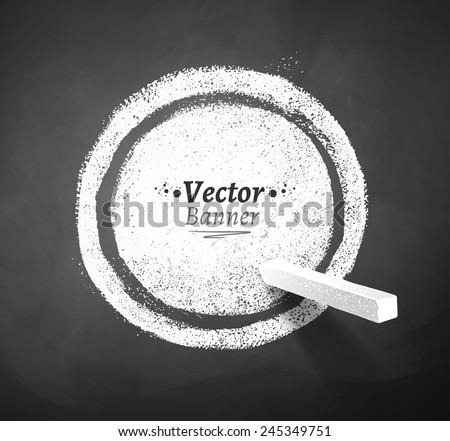 Chalked round banner. Vector illustration. Isolated. Royalty-Free Stock Photo #245349751