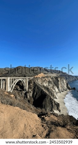 Bixby Bridge in California Coastline Royalty-Free Stock Photo #2453502939