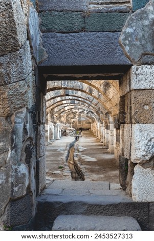 Time-worn arches of the ancient Agora in Izmir, a glimpse into the past. Izmir, Turkey (Turkiye) Royalty-Free Stock Photo #2453527313