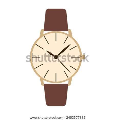 Men's wrist watch. Isolated vector illustration, clip art for your design