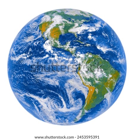 Blue planet earth isolated on white background with clipping path. Elements of this image furnished by NASA