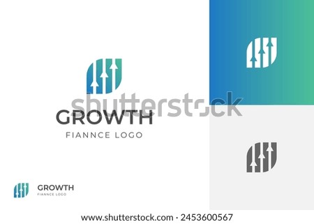 financial growth up logo icon design with graph and arrow combined for economy, finance vector element symbol