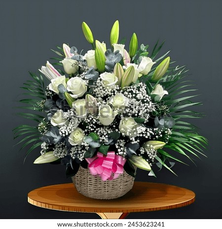 Multiple Colour Flowers in Silver Bucket on Wooden Table 