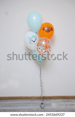 balloons with puppies for children's birthday