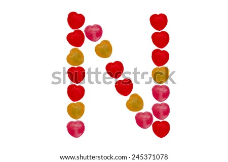 Heart Candy character make alphabet N