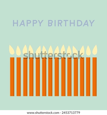 Happy Birthday with orange candles