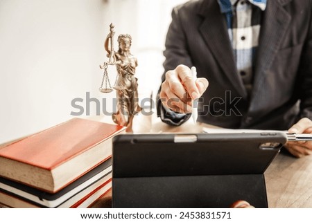 Online consulting in law leverages digital platforms for legal advice and guidance, ensuring access to justice while upholding principles of fairness, equality, accountability in legal proceedings. Royalty-Free Stock Photo #2453831571