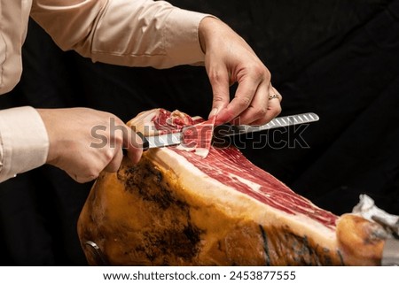 ham iberian Acorn-fed Iberian Ham Royalty-Free Stock Photo #2453877555