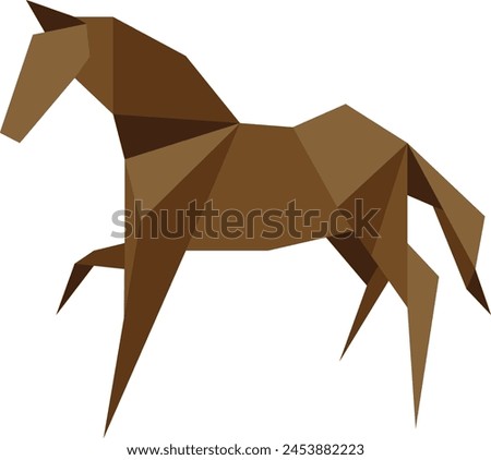 Origami horse vector image for background or project