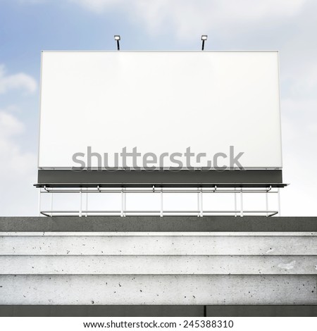 Blank billboard on the roof.