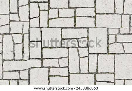Seamless texture tile useful for rendering of self-locking concrete pavement for use in external applications Royalty-Free Stock Photo #2453886863