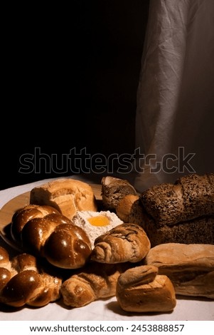 Advertising photography of bread in the studio