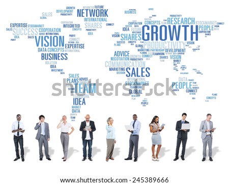 Global Business People Digital Device Technology Growth Concept