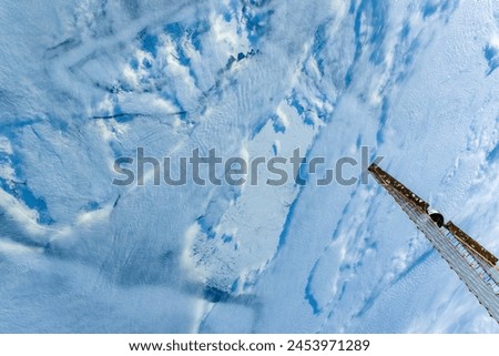 Snow ice cover over land. Weather in Planet Earth. Digital enhancement of an image by NASA