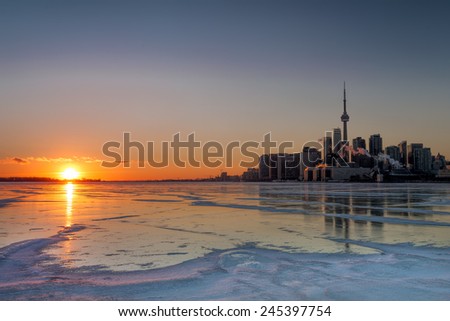 Lake Ice Sunset