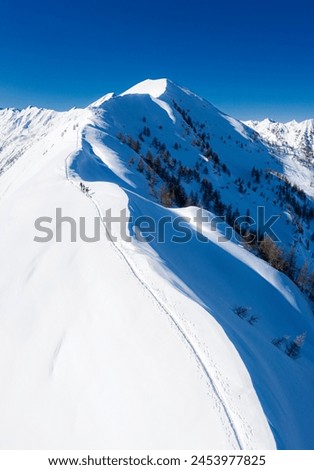 Pizzo Meriggio ridge in winter, Valtellina, Lombardy, Italy, Europe