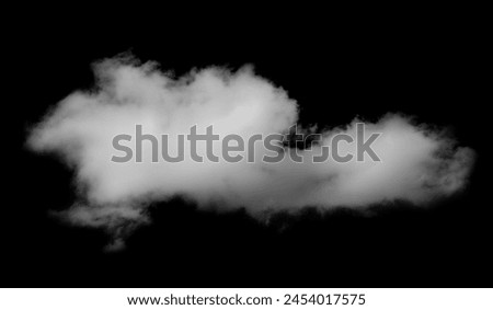 White fluffy clouds isolated on black background