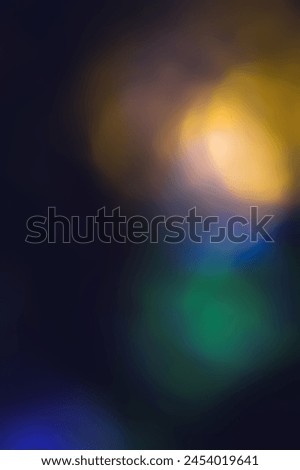 Defocused neon glow. Overlaying highlights. Futuristic LED lighting. Blur of colored bokeh on dark abstract background