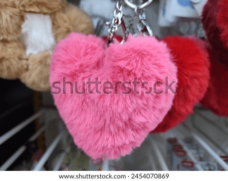 Cute Style Furry Heart Charm, very coco for key decoration.