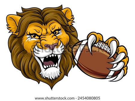 A lion American football sports team cartoon animal mascot